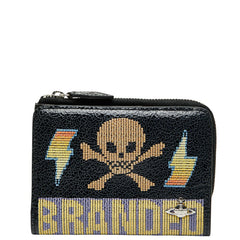 ヴィヴィアンウエストウッド オーブ スカル 二つ折り財布 ブラック マルチカラー レザー レディース Vivienne Westwood 【中古】