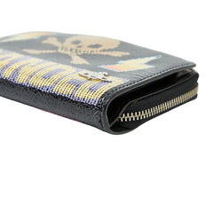 ヴィヴィアンウエストウッド オーブ スカル 二つ折り財布 ブラック マルチカラー レザー レディース Vivienne Westwood 【中古】