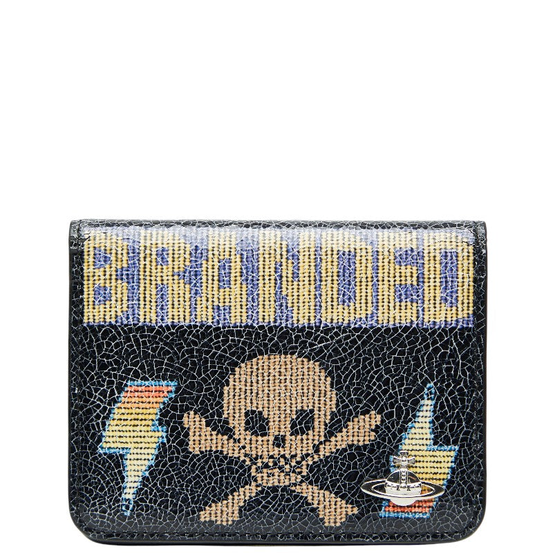 ヴィヴィアンウエストウッド オーブ スカル カードケース ブラック マルチカラー レザー レディース Vivienne Westwood 【中古】