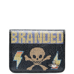 ヴィヴィアンウエストウッド オーブ スカル カードケース ブラック マルチカラー レザー レディース Vivienne Westwood 【中古】