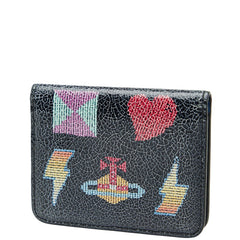 ヴィヴィアンウエストウッド オーブ スカル カードケース ブラック マルチカラー レザー レディース Vivienne Westwood 【中古】