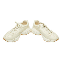 グッチ RHYTON ライトン ローカット スニーカー サイズ：9.5 663339 アイボリー レザー メンズ GUCCI 【中古】
