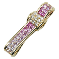ジュネ ゴールド ピンク K18YG イエローゴールド サファイア1.85ct ダイヤ0.32ct ペンダントトップ レディース JUNE 【中古】
