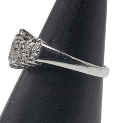 Pt900 プラチナ ダイヤ0.50ct V字リング 指輪 レディース 9.5号 【中古】