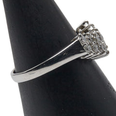 Pt900 プラチナ ダイヤ0.50ct V字リング 指輪 レディース 9.5号 【中古】