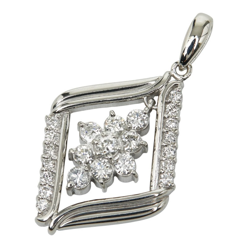 Pt900 プラチナ ダイヤ1.00ct ひし形 モチーフ ペンダントトップ レディース 【中古】