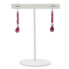 K14WG ホワイトゴールド ルビー スタッドピアス レディース 【中古】