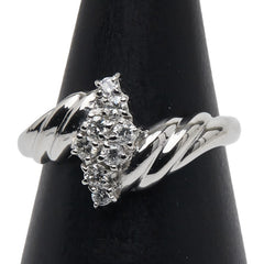 Pt850 プラチナ ダイヤ0.22ct リング 指輪 レディース 10号 【中古】