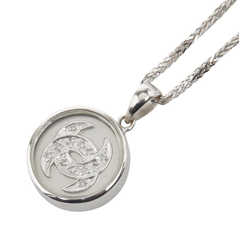 K18WG ホワイトゴールド（刻印750） ダイヤ ペンダントネックレス レディース 【中古】