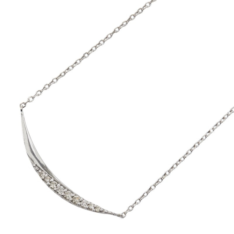 K18WG ホワイトゴールド ダイヤ ネックレス レディース 【中古】