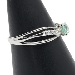 Pt900 プラチナ パライバトルマリン0.42ct ダイヤ0.16ct リング 指輪 レディース 12号 【中古】