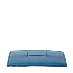 ボッテガヴェネタ マキシイントレチャート カードケース パスケース ブルー レザー レディース BOTTEGAVENETA 【中古】