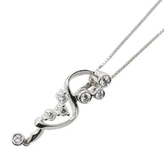 K18WG ホワイトゴールド ダイヤ0.41ct ペンダントネックレス レディース 【中古】