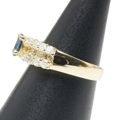 K18YG イエローゴールド サファイア0.56ct ダイヤ0.85ct リング 指輪 レディース 8.5号 【中古】