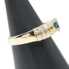 K18YG イエローゴールド サファイア0.56ct ダイヤ0.85ct リング 指輪 レディース 8.5号 【中古】