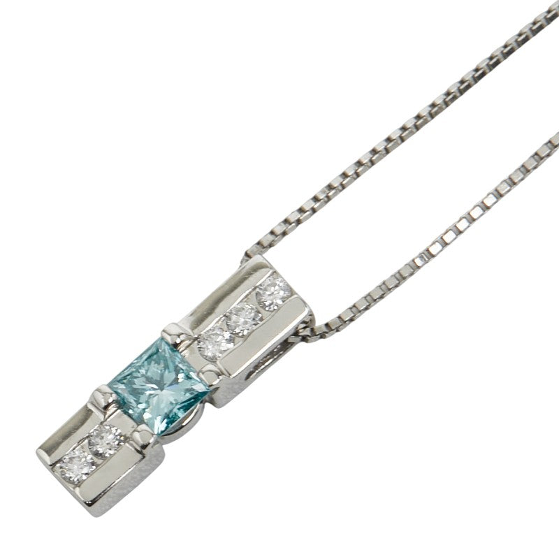 Pt950 プラチナ Pt850 プラチナ ダイヤ0.337ct ダイヤ0.10ct ネックレス レディース 【中古】