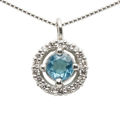 Pt900 プラチナ Pt850 プラチナ パライバトルマリン0.17ct ダイヤ0.08ct ペンダントネックレス レディース 【中古】