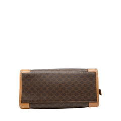 セリーヌ マカダム ハンドバッグ ブラウン ベージュ PVC レザー レディース CELINE 【中古】