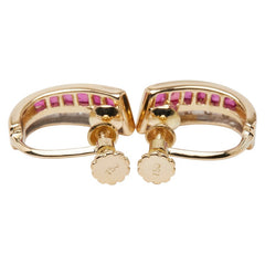 K18YG イエローゴールド ルビー ダイヤ イヤリング レディース 【中古】