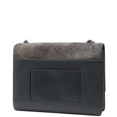 セリーヌ クラシックボックス チェーン ショルダーバッグ グレー スウェード レザー レディース CELINE 【中古】