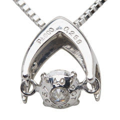 Pt900 プラチナ Pt850 プラチナ ダイヤ0.258ct ペンダントネックレス レディース 【中古】