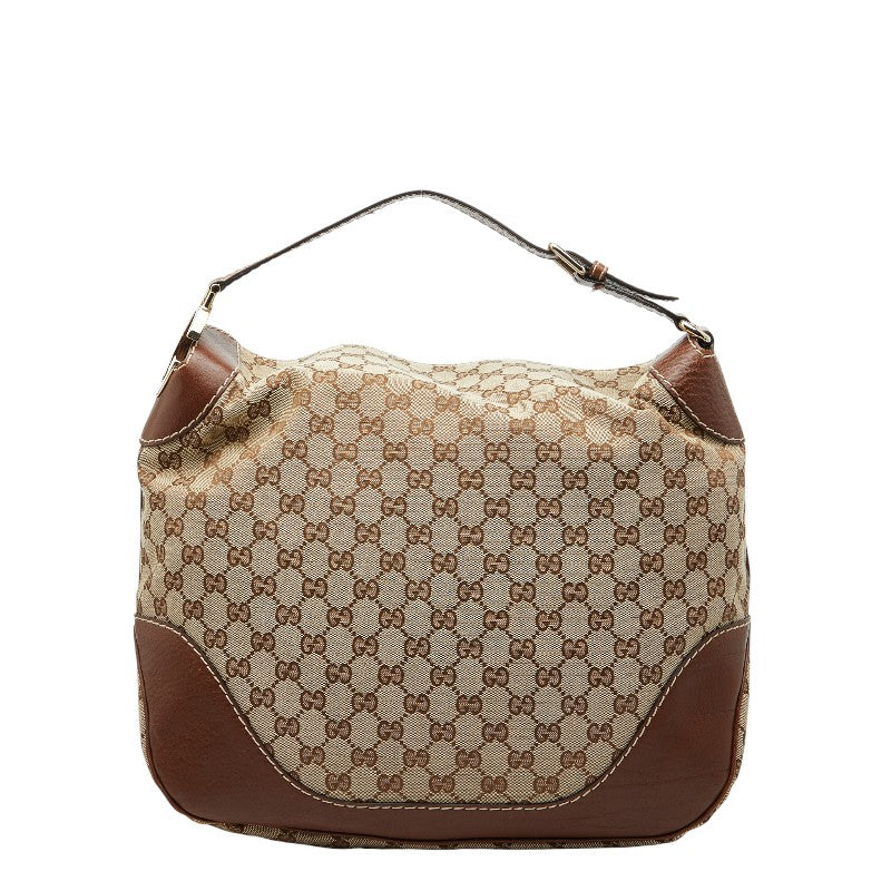 グッチ GGキャンバス ワンショルダーバッグ 肩掛け 203506 ブラック レザー レディース GUCCI 【中古】