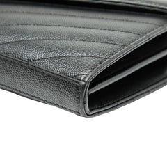 サンローラン カサンドラ YSLロゴ チェーンウォレット ブラック レザー レディース SAINT LAURENT 【中古】