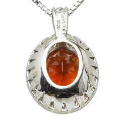 K18WG ホワイトゴールド シトリン1.80ct ダイヤ0.16ct ペンダントネックレス レディース 【中古】