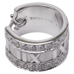 ティファニー アトラス ダイヤ フープ ピアス K18WG ホワイトゴールド レディース TIFFANY&Co. 【中古】