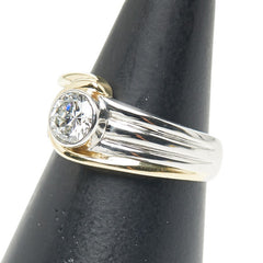 Pt900 プラチナ K18YG イエローゴールド コンビ ダイヤ0.569ct リング 指輪 レディース 11.5号 【中古】