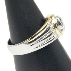 Pt900 プラチナ K18YG イエローゴールド コンビ ダイヤ0.569ct リング 指輪 レディース 11.5号 【中古】