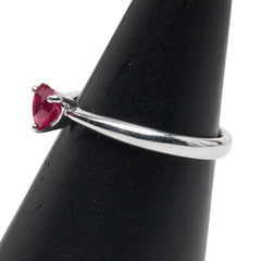K18WG ホワイトゴールド ルビー0.67ct ハートモチーフ リング 指輪 レディース 12号 【中古】