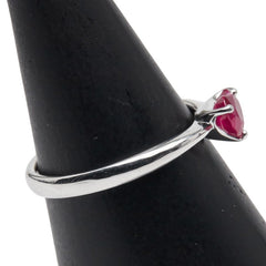 K18WG ホワイトゴールド ルビー0.67ct ハートモチーフ リング 指輪 レディース 12号 【中古】