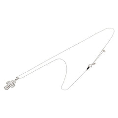 K18WG ホワイトゴールド ダイヤ0.20ct クロスモチーフ ネックレス レディース 【中古】