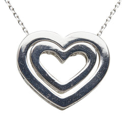 K18WG ホワイトゴールド ダイヤ0.15ct ダイヤ0.30ct ハートモチーフ ネックレス レディース 【中古】