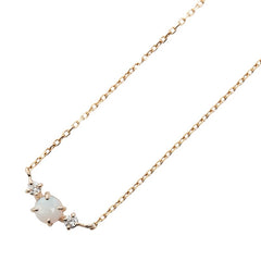 エテ K18YG イエローゴールド オパール ダイヤ0.03ct プチ ペンダントネックレス レディース ete 【中古】