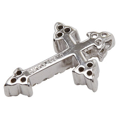 K14WG ホワイトゴールド ダイヤ0.13ct クロス 十字架 ペンダントトップ レディース 【中古】