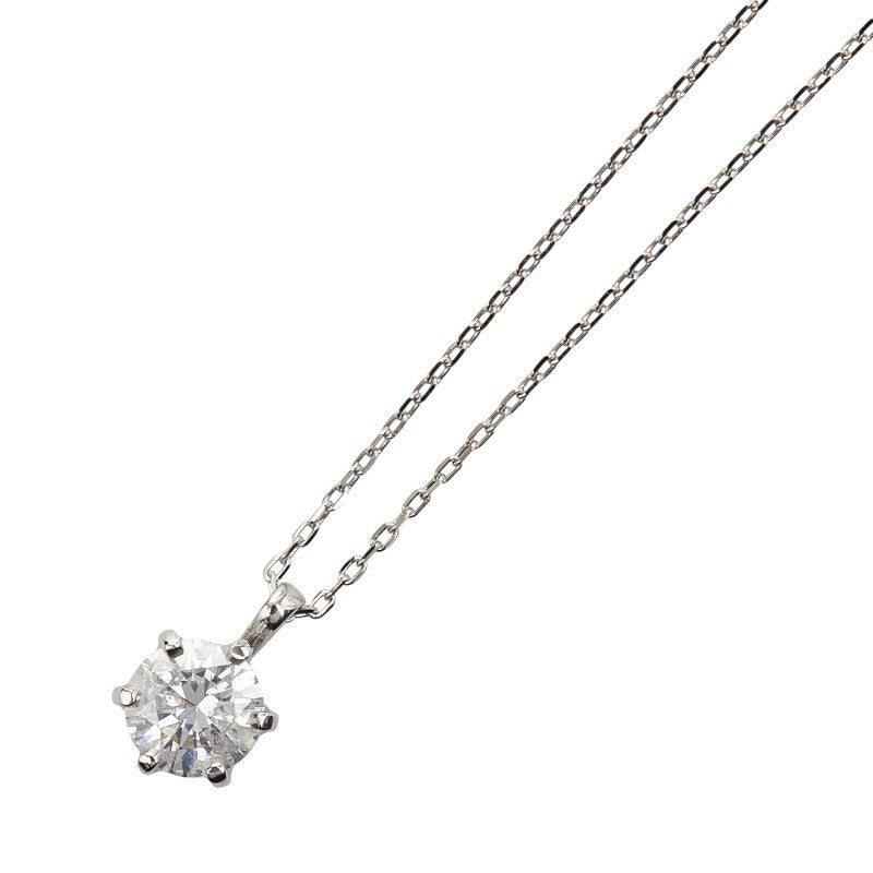 Pt900 プラチナ Pt850 プラチナ ダイヤ0.376ct プチネックレス レディース 【中古】