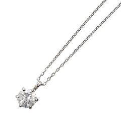 Pt900 プラチナ Pt850 プラチナ ダイヤ0.376ct プチネックレス レディース 【中古】