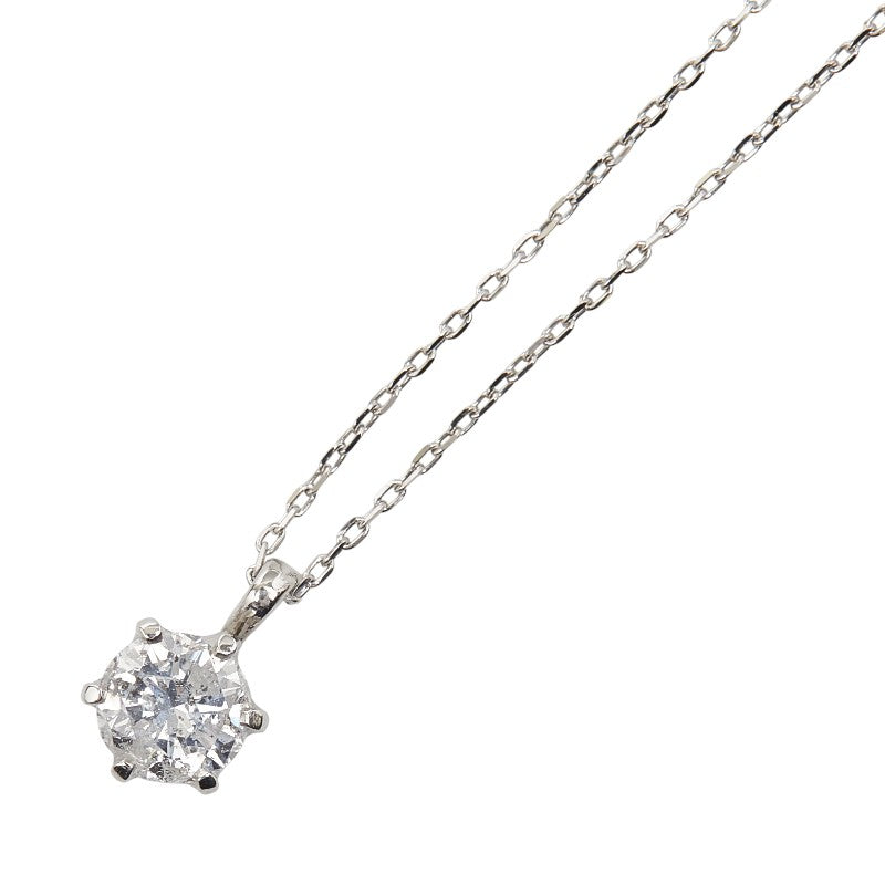 Pt900 プラチナ Pt850 プラチナ ダイヤ0.401ct プチネックレス レディース 【中古】