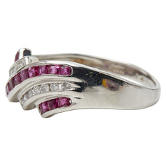 Pt900 プラチナ ルビー0.60ct ダイヤ0.14ct リング 指輪 レディース 12.5号 【中古】
