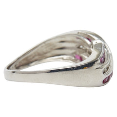Pt900 プラチナ ルビー0.60ct ダイヤ0.14ct リング 指輪 レディース 12.5号 【中古】