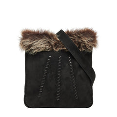 エルメス サックトゥドゥ ショルダーバッグ ブラック ブラウン ファー スエード レディース HERMES 【中古】