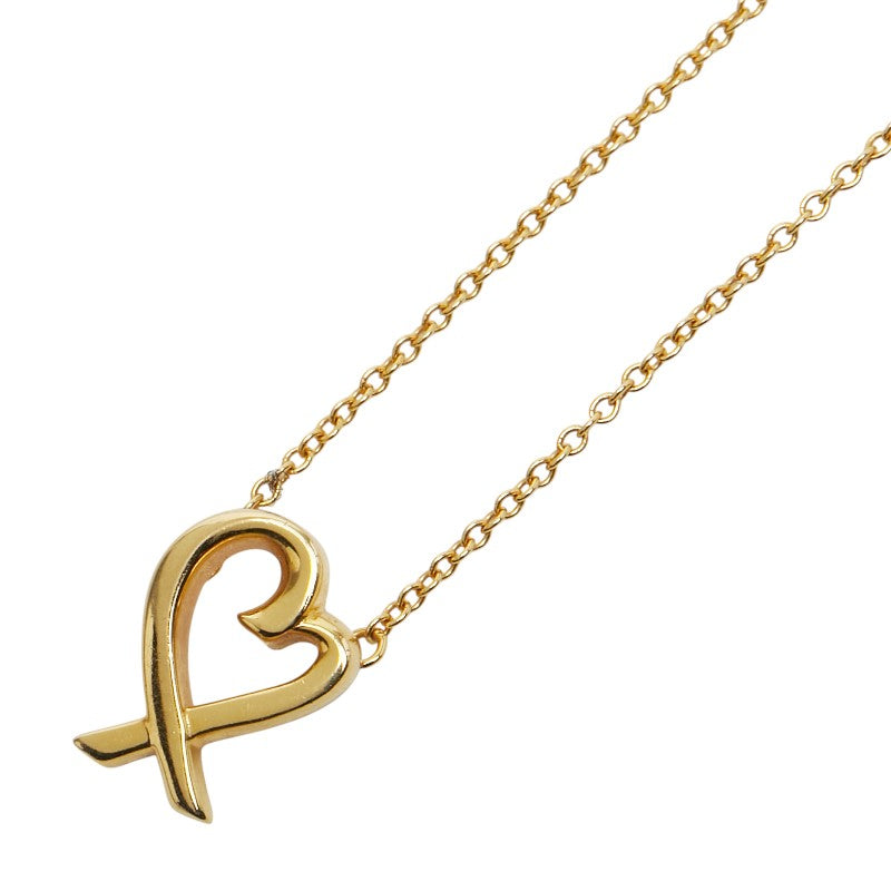 ティファニー ラビングハート ネックレス K18YG イエローゴールド レディース TIFFANY&Co. 【中古】