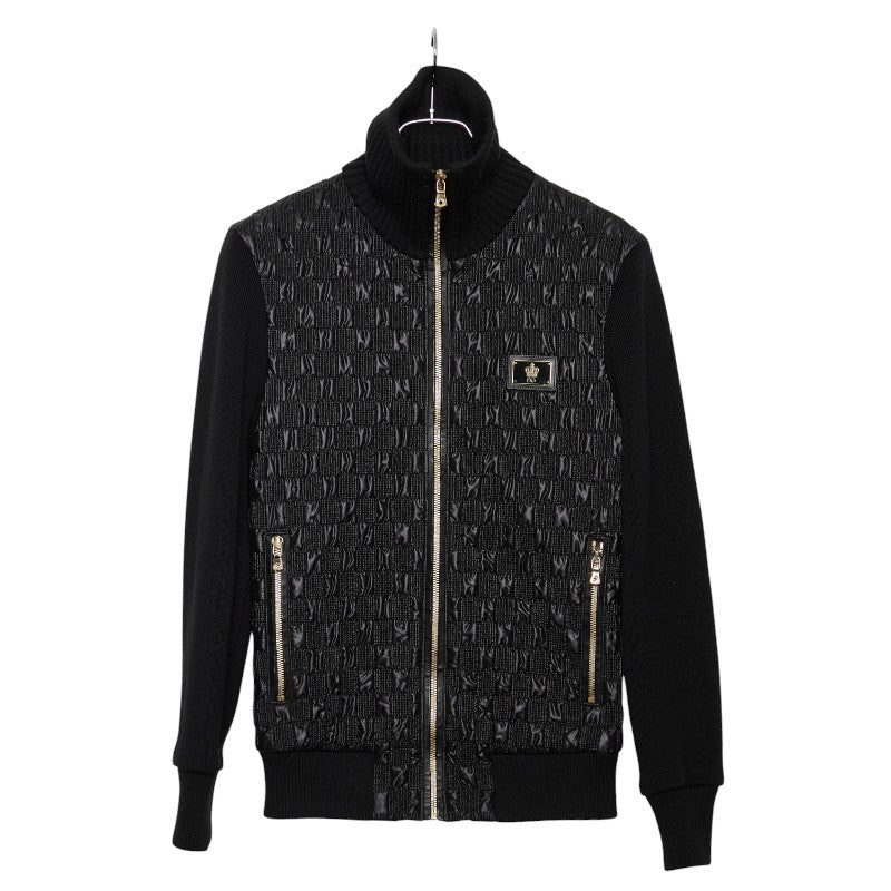 ドルチェアンドガッバーナ ロゴプレート ブルゾン ニットジャケット サイズ：46 ブラック ナイロン ウール メンズ DOLCE&GABBANA 【中古】