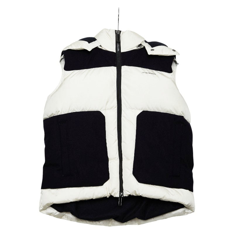 エンポリオ アルマーニ ダウンベスト サイズ44 6K1B97 ホワイト ネイビー ナイロン ダウン/フェザー メンズ Emporio Armani 【中古】