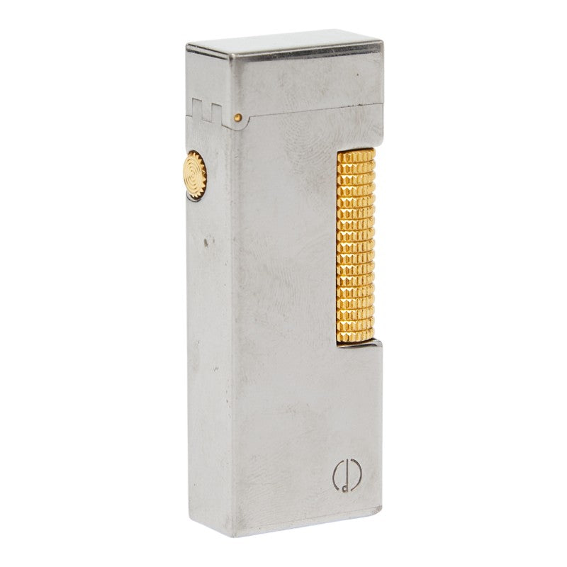 ダンヒル ローラー式 ガス ライター 着火確認済み シルバー ゴールド メタル メンズ Dunhill 【中古】