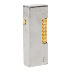 ダンヒル ローラー式 ガス ライター 着火確認済み シルバー ゴールド メタル メンズ Dunhill 【中古】