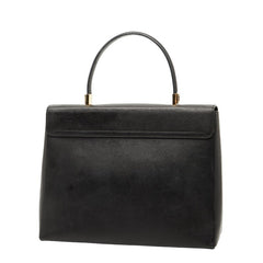 サルヴァトーレフェラガモ ガンチーニ ハンドバッグ ブラック ゴールド レザー レディース Salvatore Ferragamo 【中古】