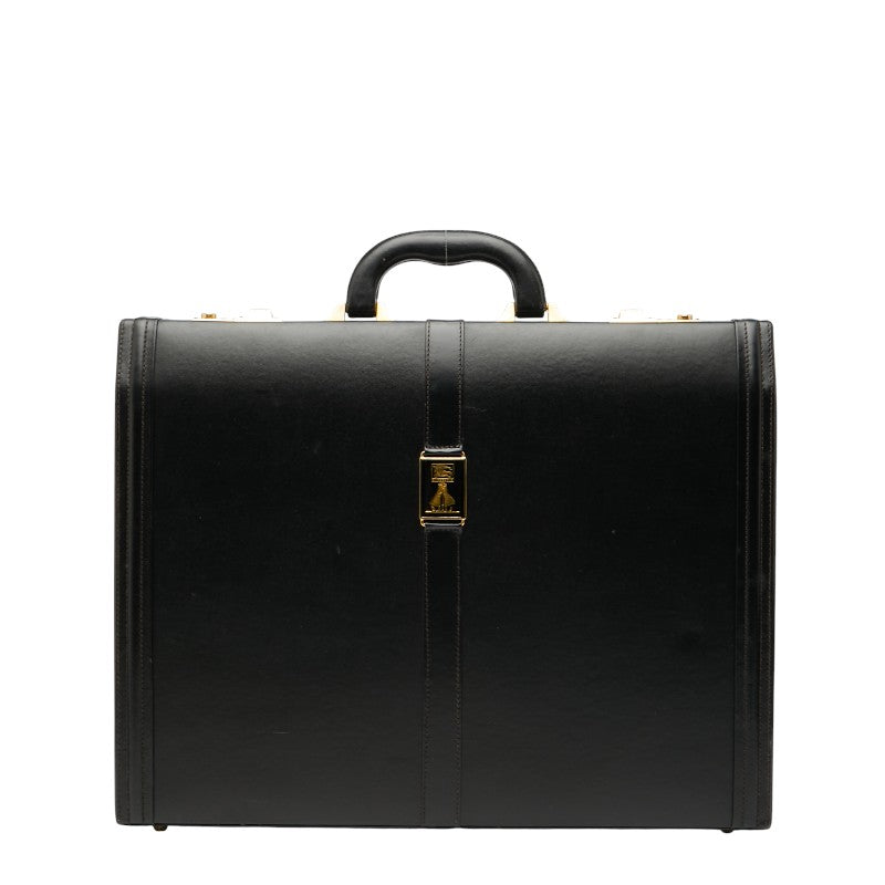 バーバリー ヴィンテージ ノバチェック ロゴ アタッシュ ブリーフケース ブラック レザー メンズ BURBERRY 【中古】